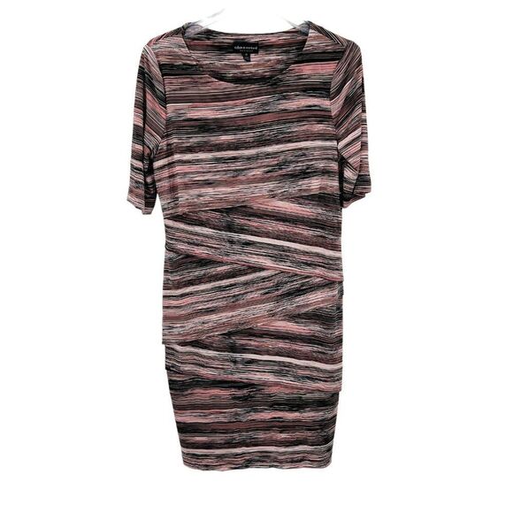 Brandy Asymmetrical Bodycon Striped/Painted Dress Size 10 - Picture 6 of 14